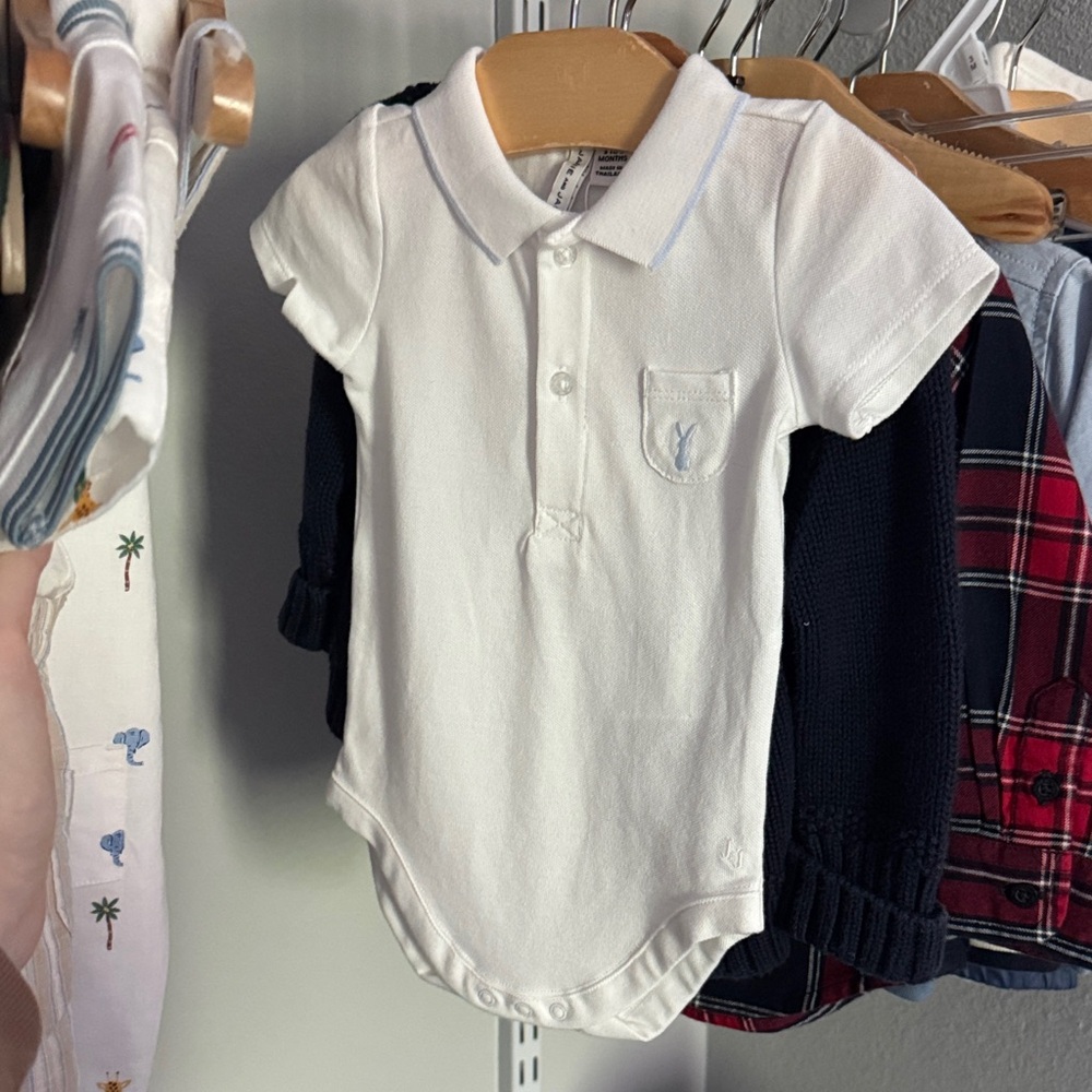 Janie and Jack White Polo Bodysuit